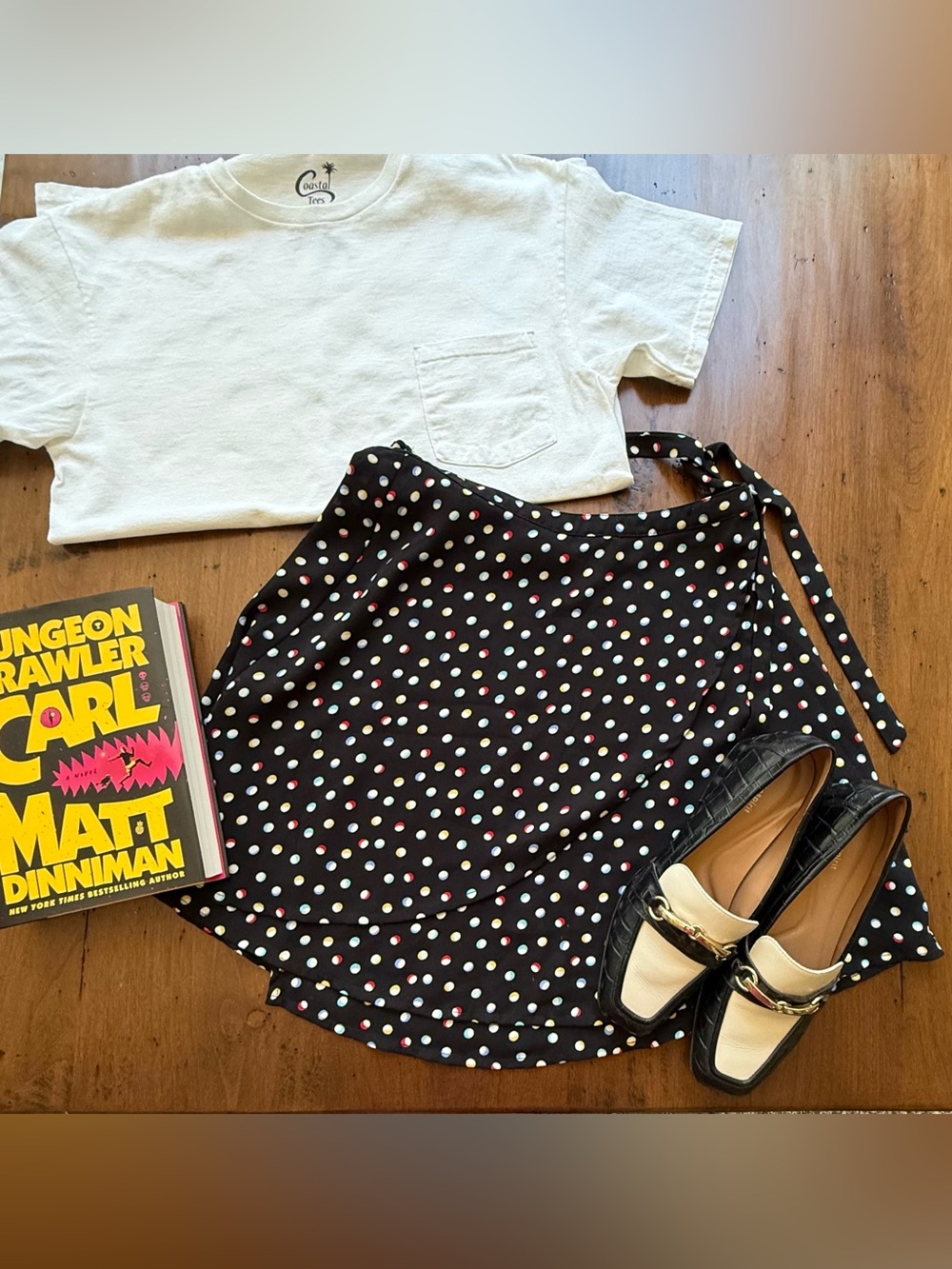 Surfstyle Outdoorsy Granola Girl Beach Mini Polka Dot Wrap Skirt